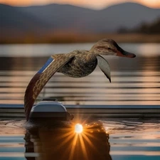 Hand Carved Painted Wood Mallard Duck in Flight Sculpture 9 1/2”Wingspan Vintage