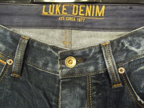 UNITED KINGDOM OF LUKE DENIM Jeans Medium Blue Acid Wash Size 34R - Picture 6 of 6