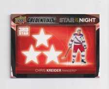 2021-22 Credentials STAR OF THE NIGHT 3RD STAR # 3S-8 Chris Kreider NY Rangers