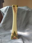 Pottery Bud Vase With Floral Design Just Under 9" Tall