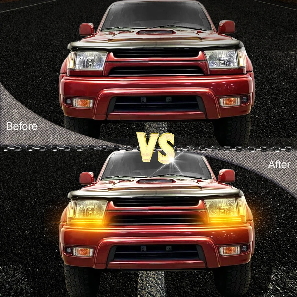 Faro delantero lateral luz de circulación diurna con giro antiniebla para Toyota 4Runner 96-2002 Foto 2 de 4