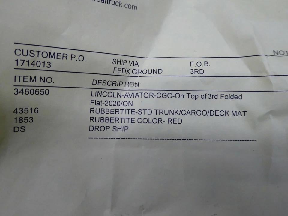 Lincoln Aviator 2020 camión de carga revestimiento de tronco Rubbite Red Lloyd tapetes Foto 4 de 4