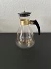 Vintage Pyrex Gold Striped 8 Cup Glass Coffee Pot Carafe