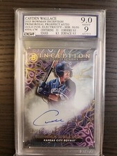 2023 Bowman Inception Primordial Prospect Auto Cayden Wallace Gold Foil 50/50