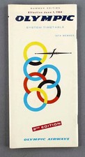 OLYMPIC AIRWAYS AIRLINE SYSTEM TIMETABLE SUMMER JUNE 1968 2ND EDITION OA GREECE