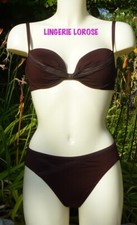 Maillot de bain 2 pièces de RASUREL NAUSIC 2C/FR85C/INT70C marron PUSH UP bas T2