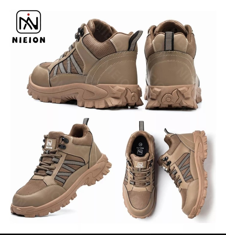 Botas de trabajo para hombre, zapatos de seguridad con punta de acero