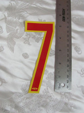 NOS BMX Racing Plate Vinyl Decal Sticker Number 7 SEVEN Vintage 6" Red/Yellow