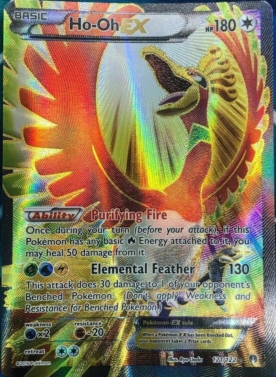 FULL ART Ho-Oh EX ULTRA RARE Legendary Pokemon 121/122 XY Breakpoint Hooh -  LP