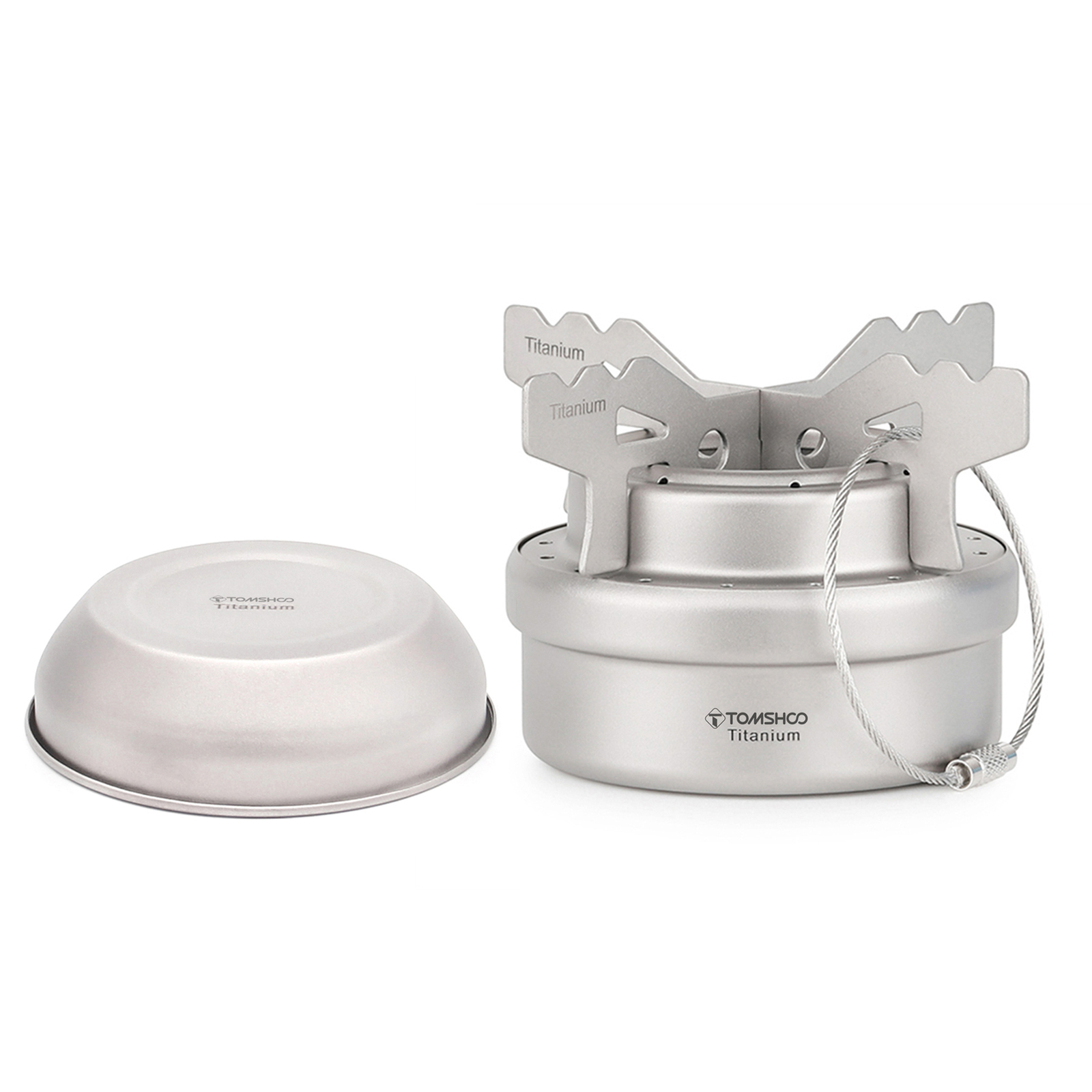 TOMSHOO Portable Mini Titanium Alcohol Stove with Lid Cross Stove Stand  X1G5 | eBay
