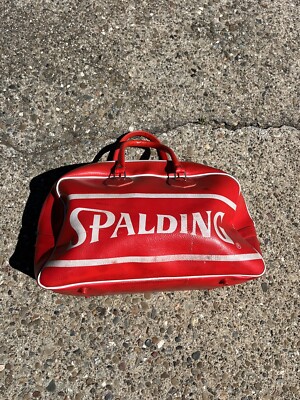 Vintage Faux Leather Spalding Duffle Ball Bag