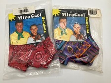 Pair Of MiraCool Stay Cool Reusable Cotton Retro Bandanas Sealed NEW