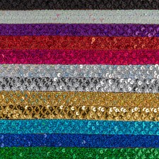 3 ROW Sequin Ribbon 20mm Wide Non Stretch Craft Art Sew Dress Fabric
