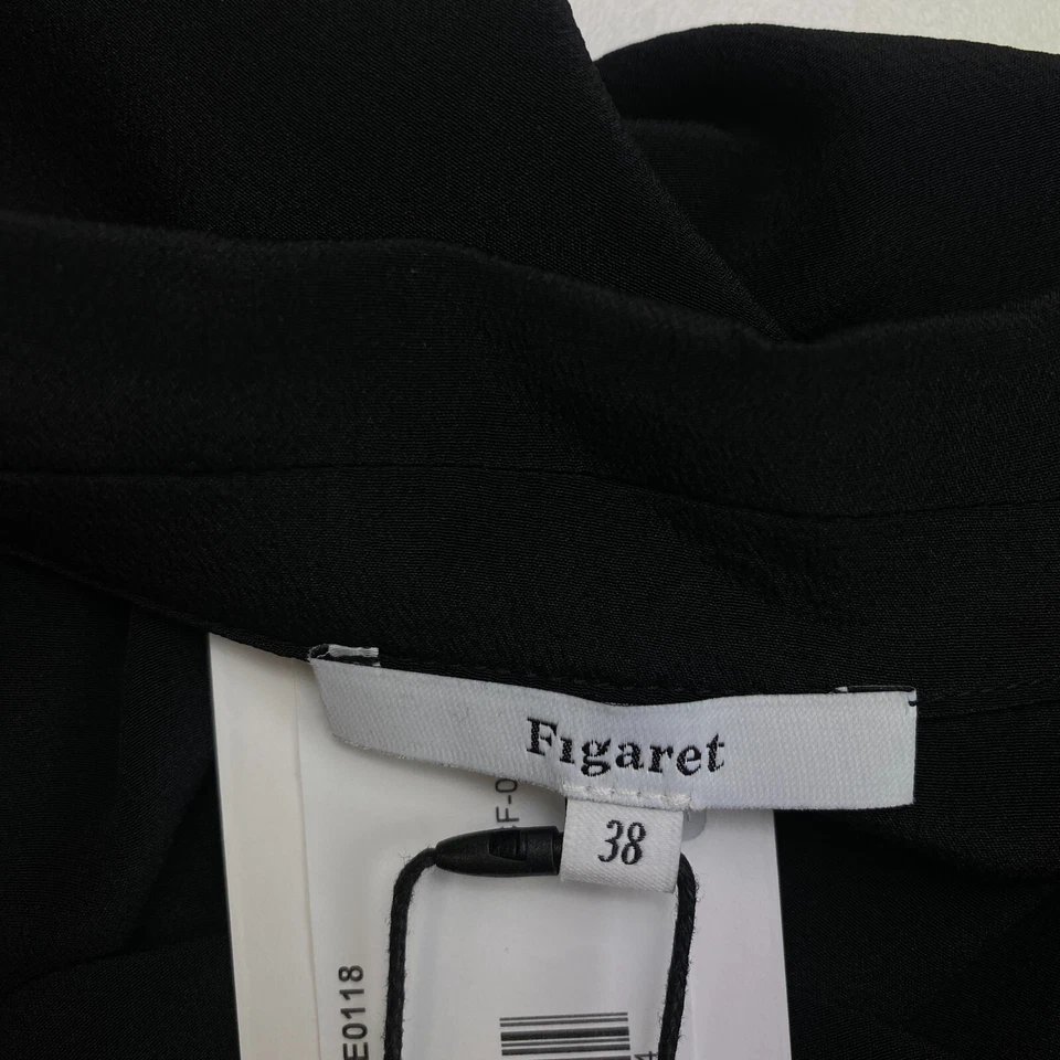 Figaret Women Black V Neck 100% Silk Long Sleeves Blouse Size EU 38 UK 10 US 8 - Image 4 of 4