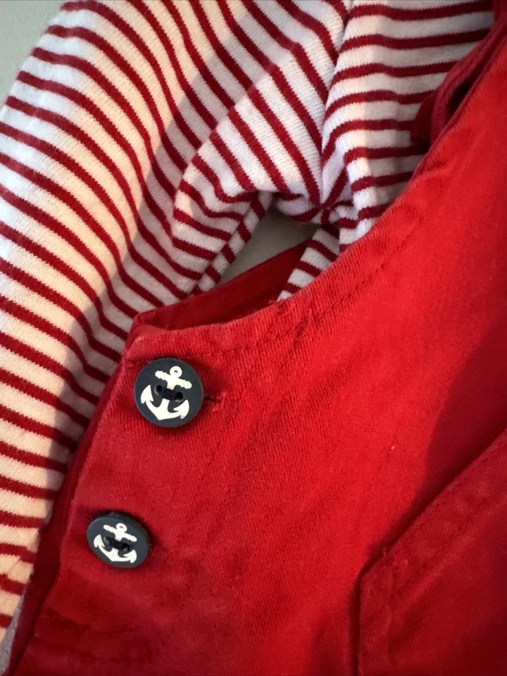 BT KIDS VESTIDO JERSEY NÁUTICO ROJO BLANCO RAYAS 18 Mo Foto 2 de 4