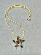 Large Glass Puffy Starfish 26  Necklace