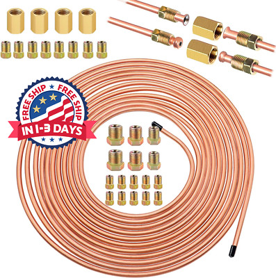 Kit de Tuberia de Linea de Freno Flexible 25 Pies Linea de Freno de Niquel Cobre