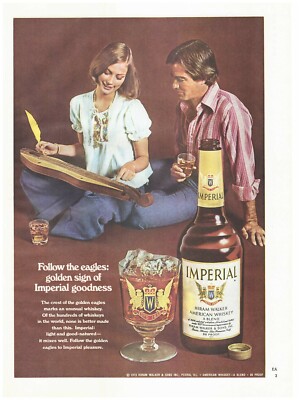 VINTAGE PRINT ADVERTISEMENT 1974 Imperial Hiram Walker Whiskey Follow the Eagles