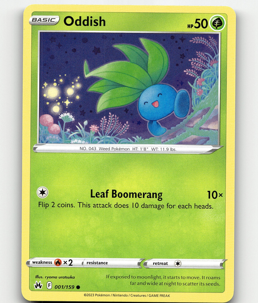 Pokemon Oddish 001/159 Crown Zenith Common