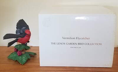 VERMILLION FLYCATCHER Lenox Garden Bird Collection Porcelain Figurine in Box COA