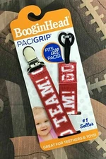 GO TEAM Football Sports BooginHead PaciGrip Pacifier Clip Holder Universal Loop