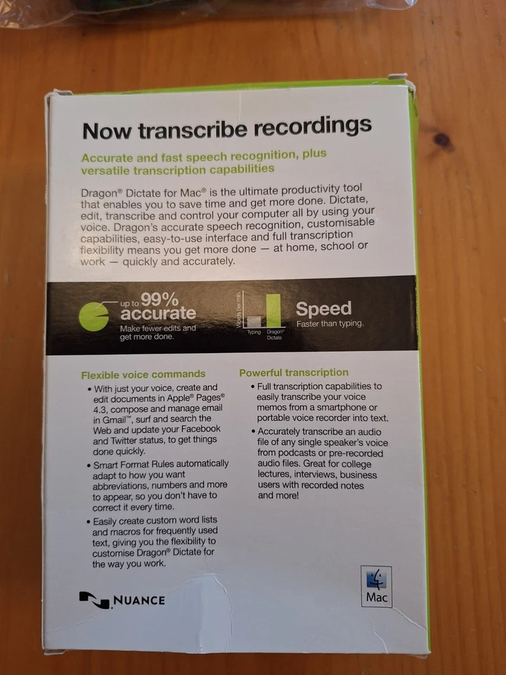 Dragon Dictate for Mac Speech Recognition Software  v4, Disc and Headset - Image 3 of 3