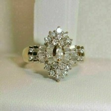2.74Ct Lab Created Diamond 14K Yellow Gold Fn...