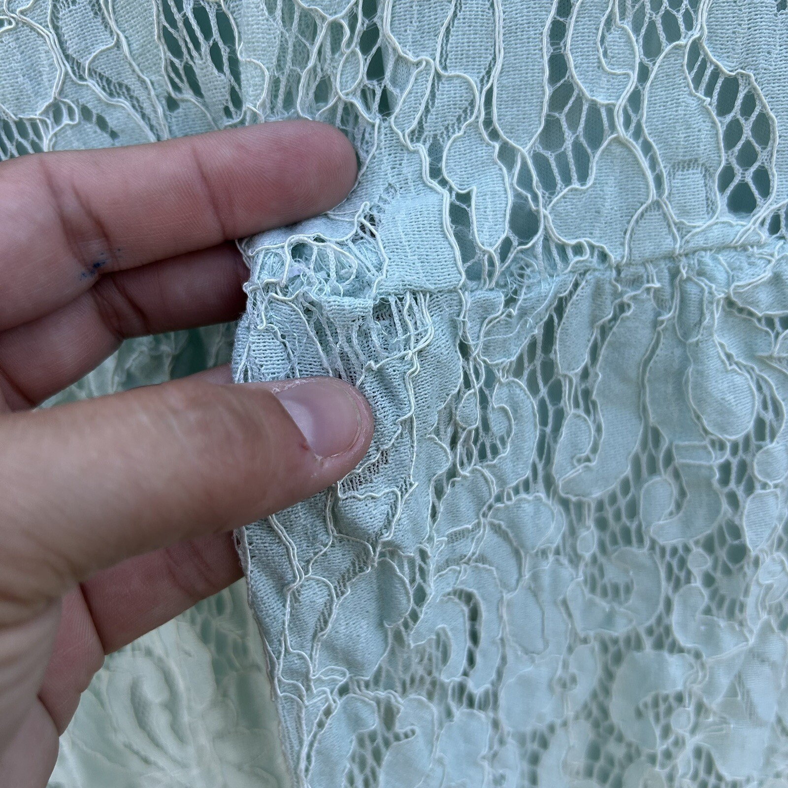 Lulus XL Maxi Dress Mint Green Summer Travels Crochet… Gem