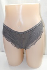 Gray Low Waisted Panties Floral Lace Bikini Briefs High Cut Seamless Cheeky M