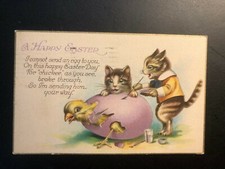 Antique "A Happy EASTER " 1925 Postcard Made in USA