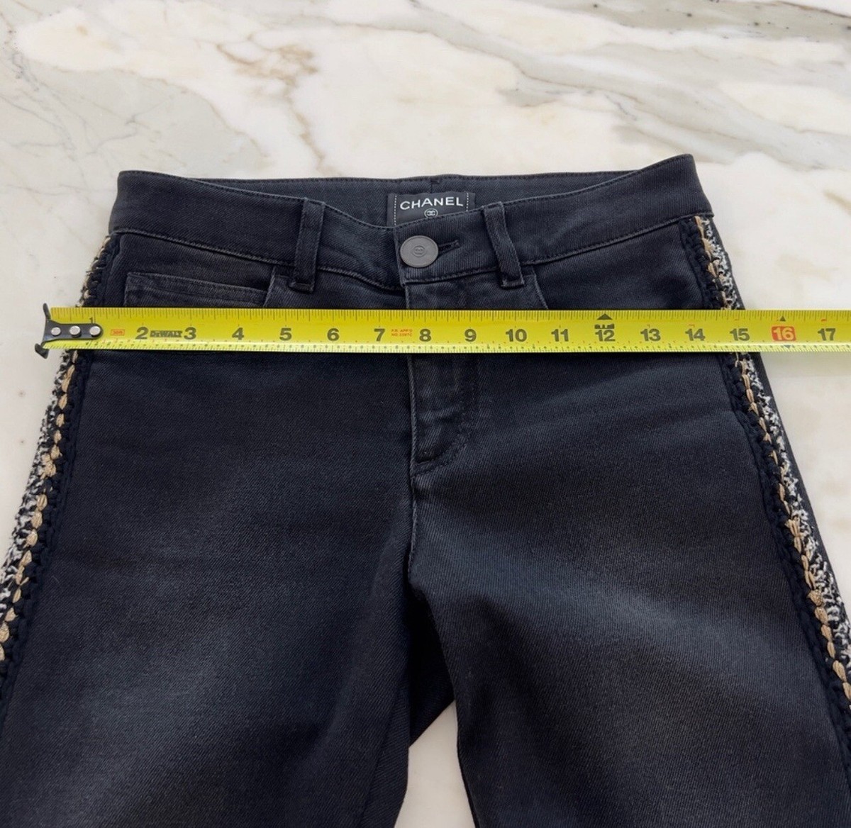 CHANEL CC BLACK JEANS SIZE FR 34 / US 2 | eBay