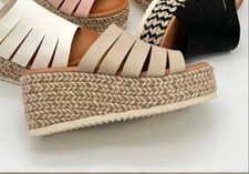 Espadrille Khaki Ladies Wedge Shoes Size 5