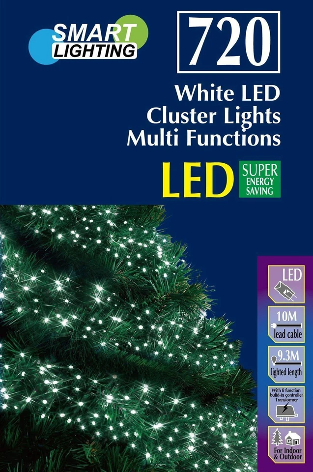  LED Cluster Christmas tree Lights Strip Xmas Fairy 8 Function 480/720/960/2000 - Image 4 of 4