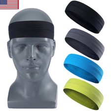 Mens Women Sweatband Headband Yoga Hair Bands Moisture Wicking Sports Head Bands