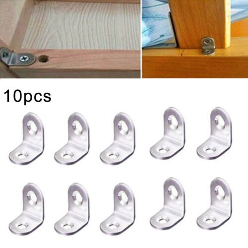 Rust Proof Stainless Steel 90 Degree Right Angle Bracket Pack of 10 Brackets - Zdjęcie 1 z 3