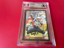 Troy Brown Patriots 2003 Bowman Card Signed Auto Beckett BAS Slabbed