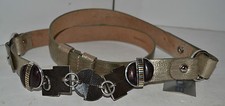 Vintage Brown Gold Leather Belt Chico's NWT M/L 38"