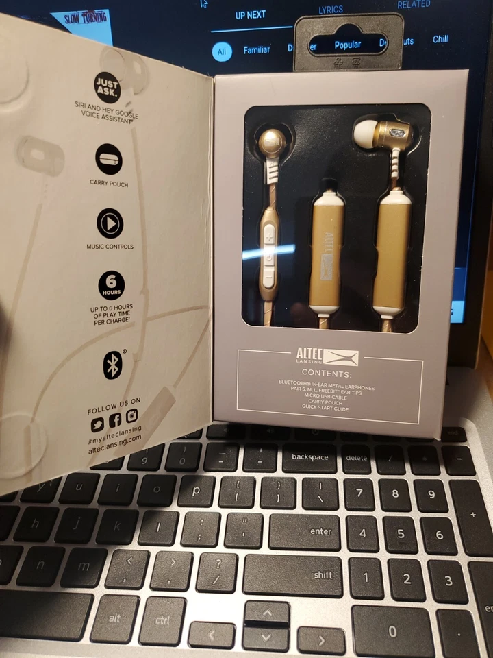 Fones de ouvido intra-auriculares Bluetooth de metal Altec Lansing com Siri Google Assist. - Imagem 4 de 4