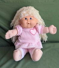 Vintage Cabbage Patch Kid First Edition 1990 Hasbro Blonde Girl Pink Clothes 