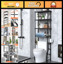 4-Tier Over-The-Toilet Storage Rack, Bathroom Organizer Shelf, Space Saver with