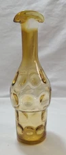 Cruet Oil Vinegar Amber  Bottle Insert  Replacement  Coin Dot Pattern  Vintage