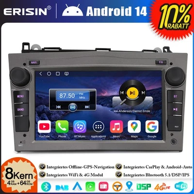 Qualcomm 64GB Android 14 Autoradio GPS Navi Opel Corsa D/C Astra H Meriva Zafira - Bild 1 von 4