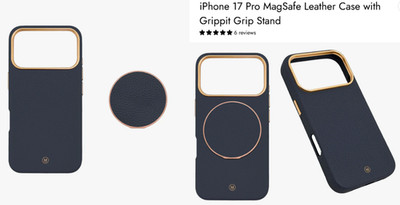 New - Macarooon Phone Case iPhone 17 Pro MagSafe Leather Case in Midnight Blue