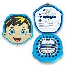 Baby Tooth Fairy Box, First Tooth Keepsake Box for Kids - Wooden Tooth Holder 