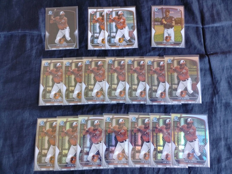(#05/10) 2023 LUIS ALMEYDA BOWMAN CHROME BLACK SAPPHIRE + 17 ROOKIE & REFRACTORS