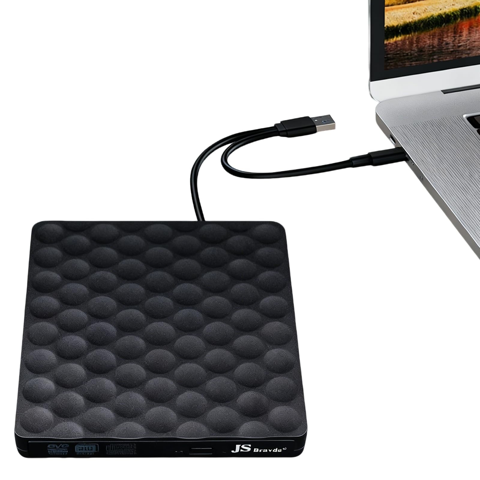 Lecteur CD DVD Externe USB C et 3.0 Graveur portable Noir pour PC