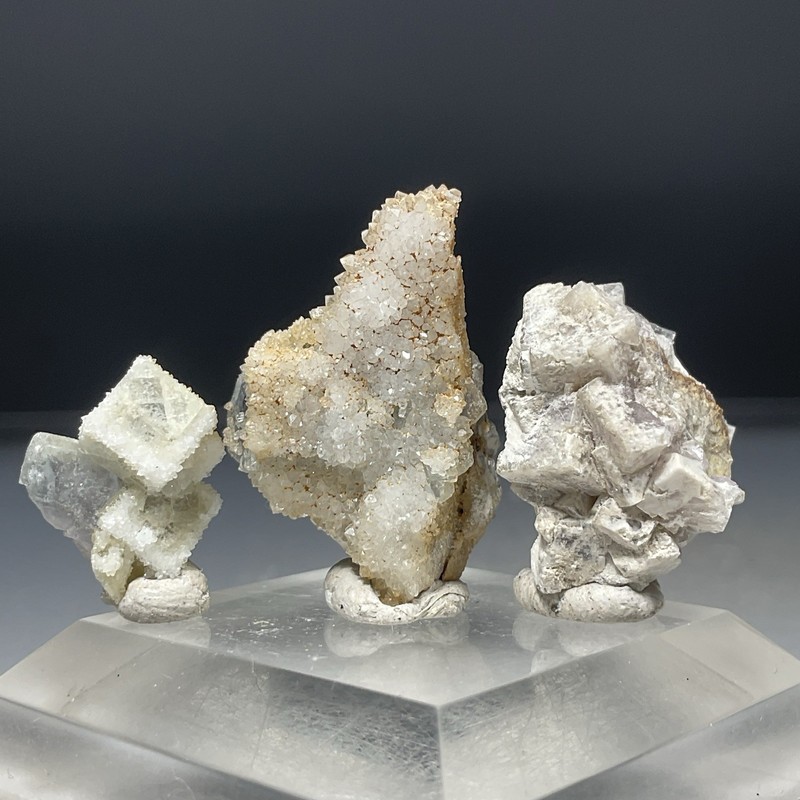 SS Rocks - 3 Fluorite,  Quartz (Biegos Hill, near Skofja Loka, Slovenia) 9.69g
