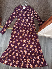 UK 8-10 organic cotton Joanie purple mushroom dress with pockets soft cotton