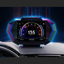 Head Up Velocímetro Coche OBD2 HUD Tacómetro Temp Pantalla Digital Alarma de Sobrevelocidad