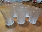 Set / 6 White Oriental Poppy Tumbler   -   Northwood Carnival  -  Colorful